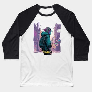 Japanese Street Cyberpunk Tokyo Streetwear2 Baseball T-Shirt